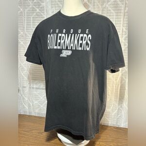 Purdue Boilermakers Black T-Shirt Big & Tall 2XL Short Sleeve 30” L 23” p2p